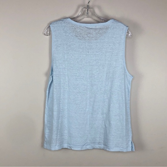 NWT J. Crew linen muscle tank sky blue L - Picture 3 of 3